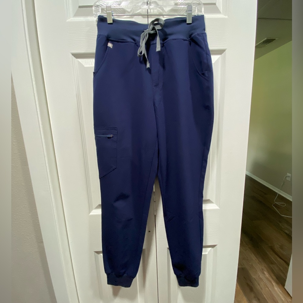Figs navy high waisted jogger scrub pants